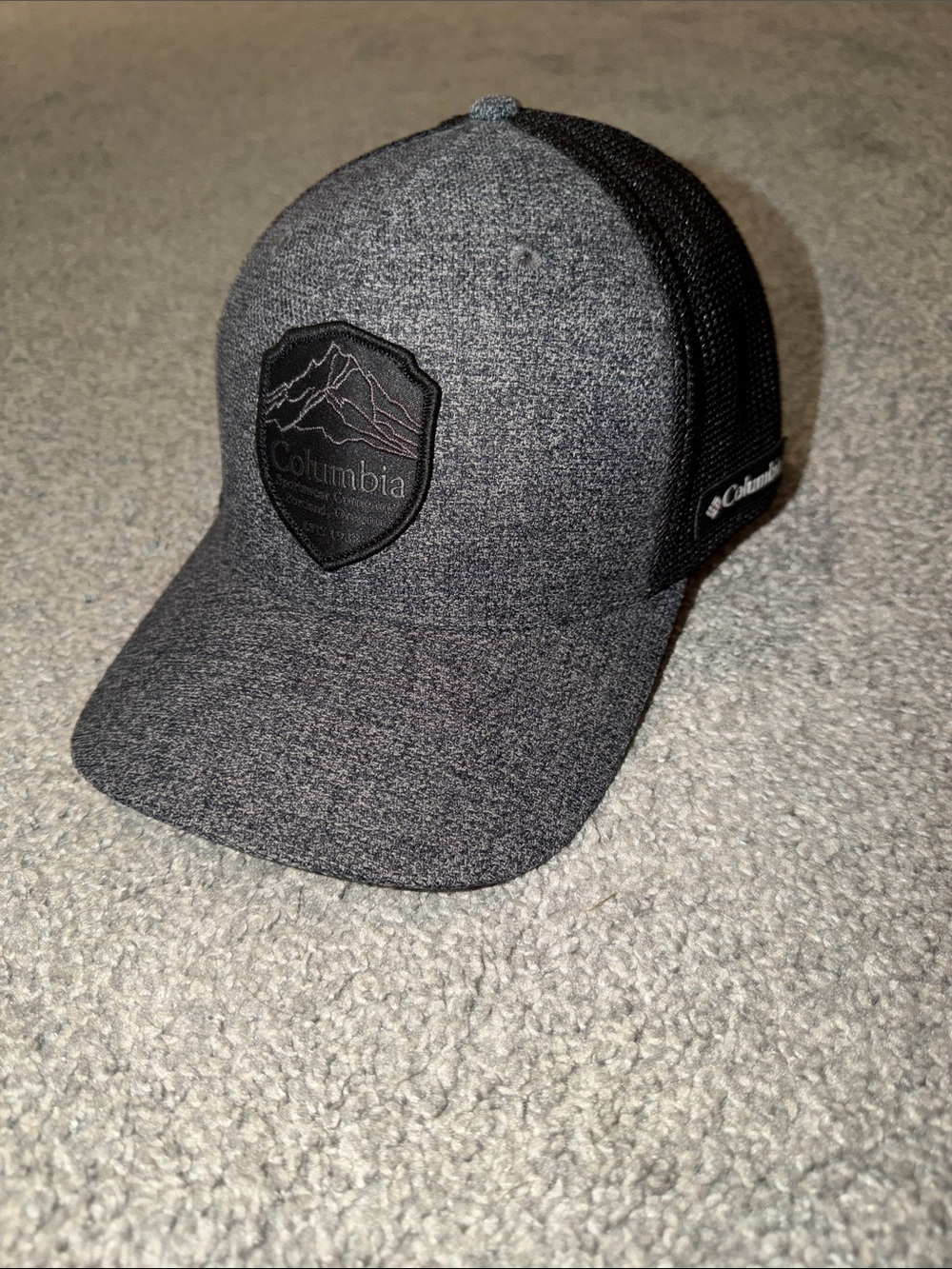 Columbia Gray and Black Mesh Flexfit Cap